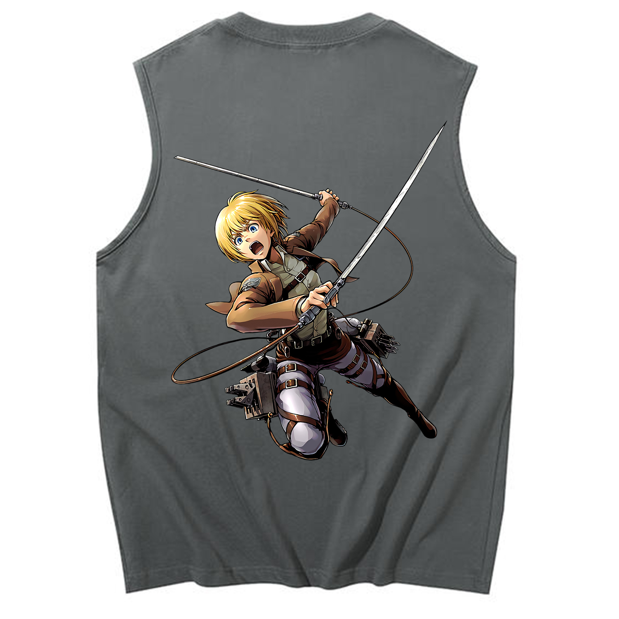 （画像用） 進撃の巨人 アルミン·アルレルト Attack on Titan Armin Arlert コットン100％タンクトップ（背面プリント）